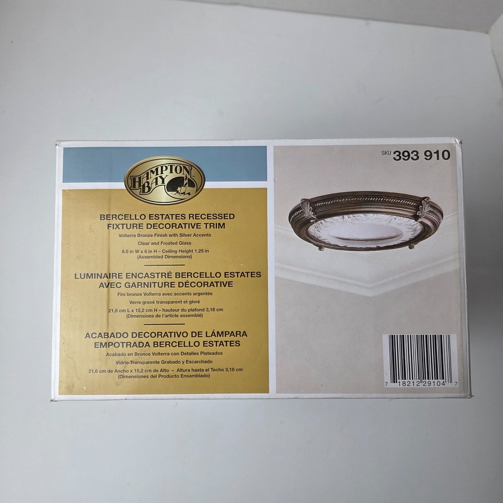 Hampton Bay Bercello Estates Bronze Recessed Fixture 393 910 Decorative Trim